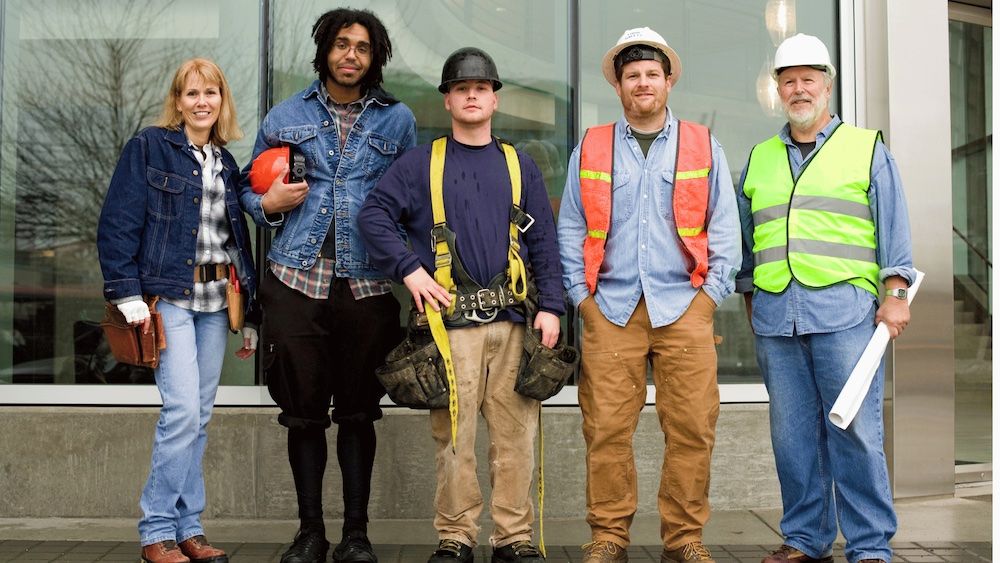 A group of restoration workers with different roles.